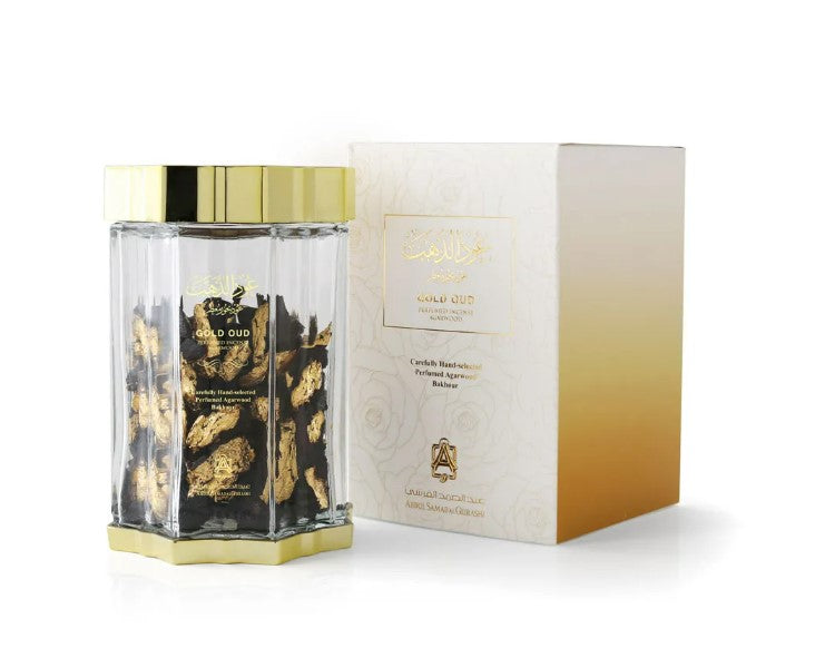Gold Oud Perfumed Incense Agarwood 50 Grams Bakhoor by Abdul Samad Al Qurashi