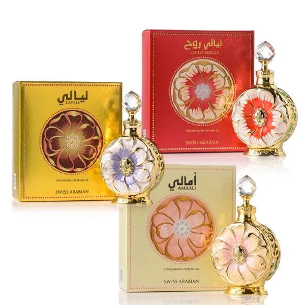 Layali + Layali Rouge + Amaali | Perfume Oils 15ml Women's Collection Swiss Arab