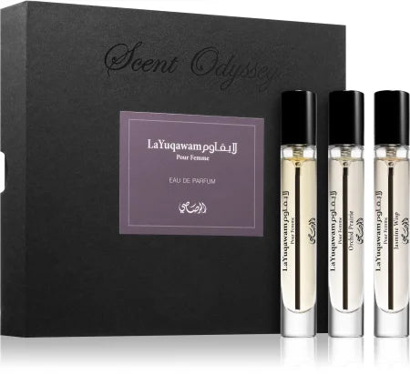 LA YUQAWAM POUR FEMME COLLECTION - SCENT ODYSSEY EDP 7.5ML EACH -SET OF 3-LUXURY